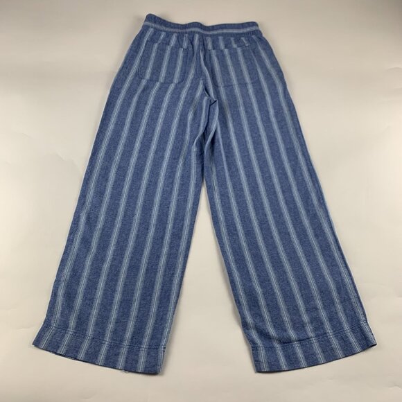 Old Navy Blue Multi Stripe Linen Blend Wide Leg Lounge Pant S - Picture 6 of 7